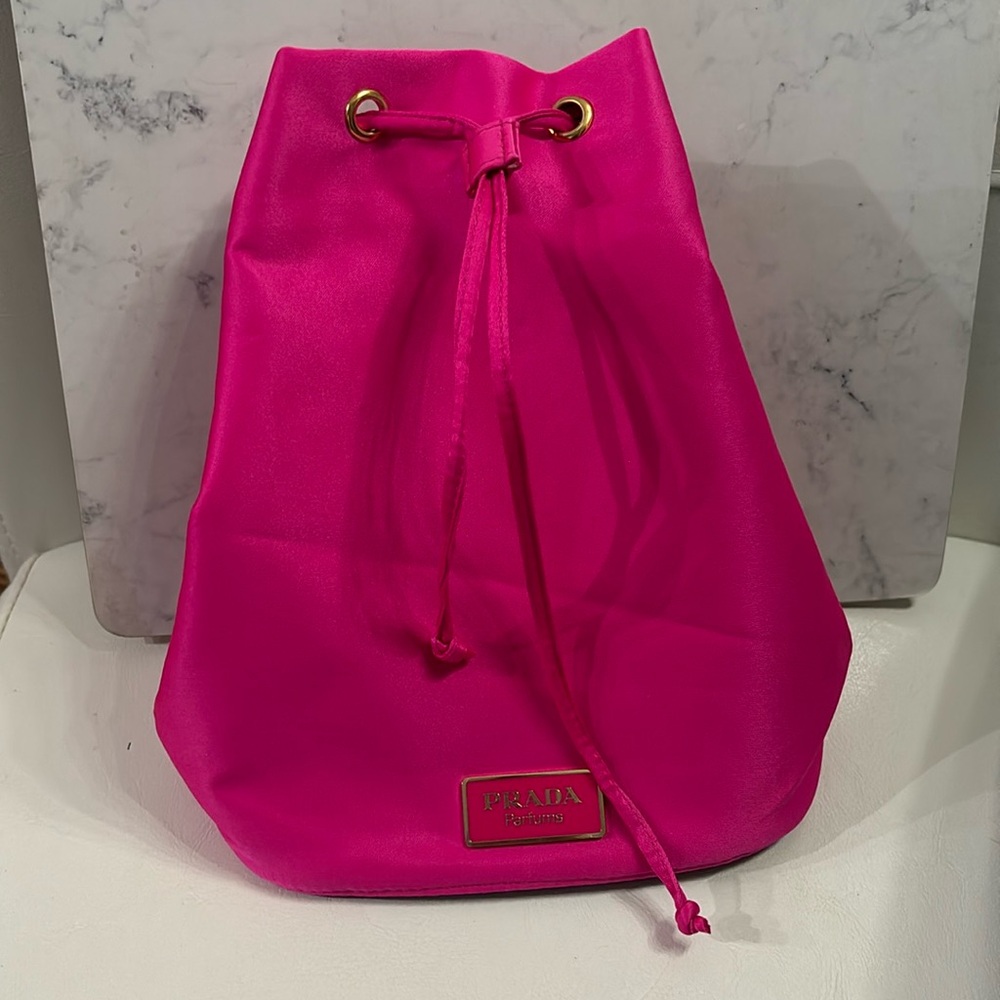 Prada Pink Drawstring Bucket Bag